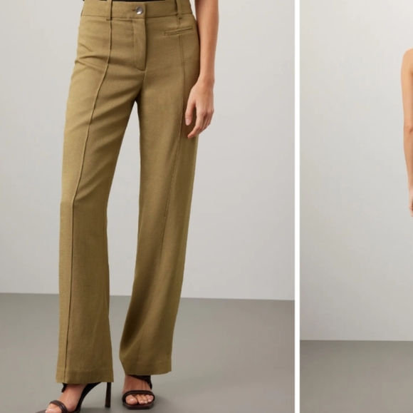 Club Monaco Flawless High-Waisted Trousers Women's 10 Tan Pants - Picture 1 of 16
